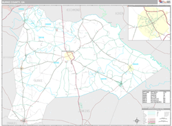 Burke County, GA Wall Map