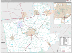 Carroll County, GA Wall Map