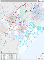 Chatham County, GA Wall Map