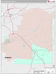 Chattahoochee County, GA Wall Map