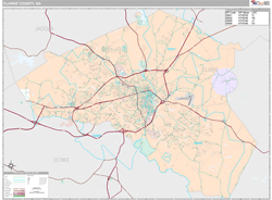 Clarke County, GA Wall Map