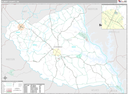 Elbert County, GA Wall Map