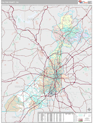 Fulton County, GA Wall Map