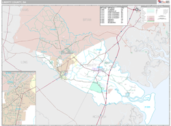 Liberty County, GA Wall Map