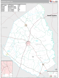 Screven County, GA Wall Map