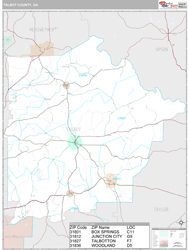 Talbot County, GA Wall Map