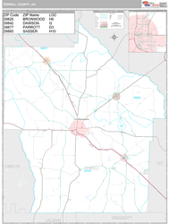 Terrell County, GA Wall Map