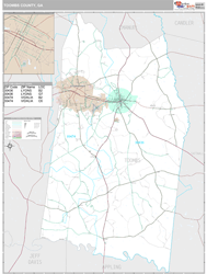 Toombs County, GA Wall Map