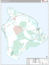 Hawaii County, HI Wall Map