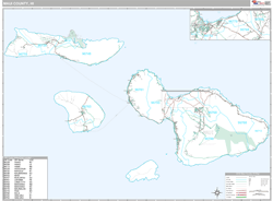 Maui County, HI Wall Map