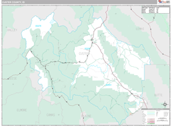 Custer County, ID Wall Map