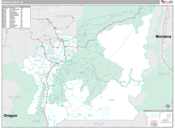 Idaho County, ID Wall Map