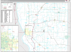 Adams County, IL Wall Map