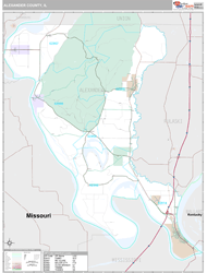 Alexander County, IL Wall Map