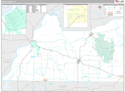 Cass County, IL Wall Map