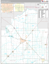 Christian County, IL Wall Map