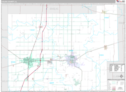 Coles County, IL Wall Map