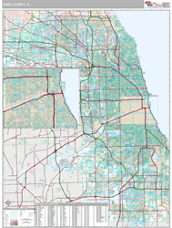 Cook County, IL Wall Map