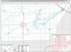 De Witt County, IL Wall Map