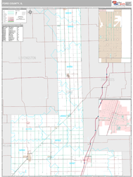 Ford County, IL Wall Map