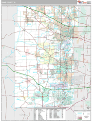 Kane County, IL Wall Map