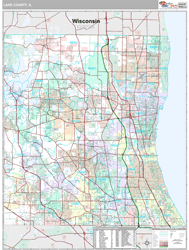 Lake County, IL Wall Map