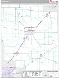 Logan County, IL Wall Map