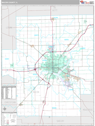 Macon County, IL Wall Map