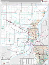 Peoria County, IL Wall Map