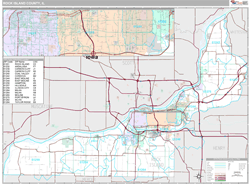 Rock Island County, IL Wall Map