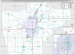 Sangamon County, IL Wall Map