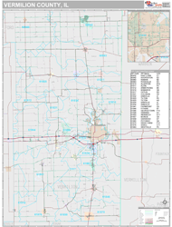 Vermilion County, IL Wall Map