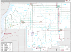 Woodford County, IL Wall Map