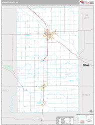 Adams County, IN Wall Map