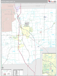 Bartholomew County, IN Wall Map