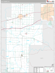 Clay County, IN Wall Map