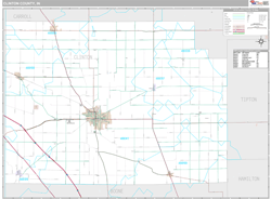 Clinton County, IN Wall Map