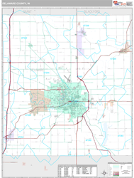 Delaware County, IN Wall Map