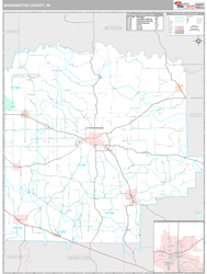 Washington County, IN Wall Map