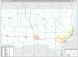 Clinton County, IA Wall Map