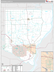 Des Moines County, IA Wall Map