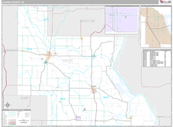 Louisa County, IA Wall Map