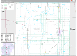 Bourbon County, KS Wall Map