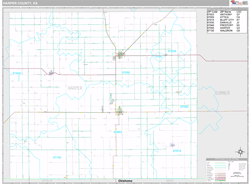 Harper County, KS Wall Map