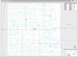 Jewell County, KS Wall Map