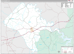 Bath County, KY Wall Map