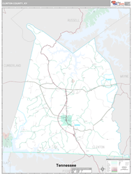 Clinton County, KY Wall Map