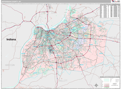 Jefferson County, KY Wall Map