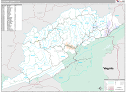 Letcher County, KY Wall Map