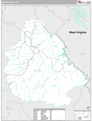 Martin County, KY Wall Map